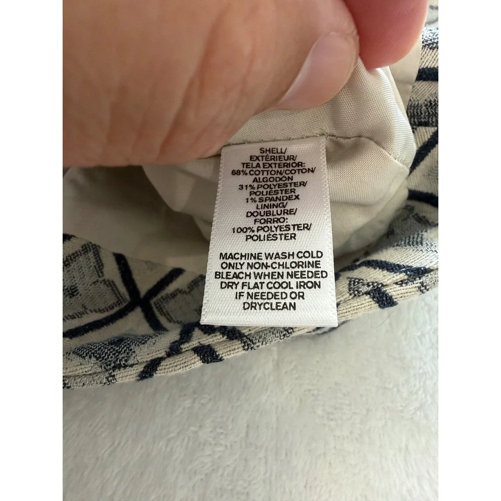 Ann Taylor LOFT Curvy Mini Skirt size 10 Navy Diamond Jacquard preppy coquette